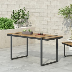 NicBex Dining Table 62.75" Modern Rectangle Dining Table with Metal Frame for Kitchen,Patio, Dining Room - 1 of 4