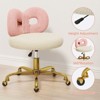 ROOMTEC Vanity Chair with Wheels, Swivel Makeup Chair,Bedroom Height Adjustable Chair with Upholstered and Cute Bow Backrestst - 4 of 4