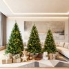 8/6/4 FT Pre-Lit Green Pine Artificial Christmas Tree Set of 3–Hinged Trees with 2 539 Branch Tips & 820 Warm-Yellow LED Lights for Home Office Party - 4 of 4