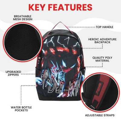 Spider-Man Classic Lightning Character Art 18.5” Adult Blue & Orange Backpack — фото 2