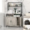 Homhougo cat Litter Box Enclosure, cat Litter Box, Hidden Litter Box Furniture with Three Storage Layers and Storage Door - 3 of 4