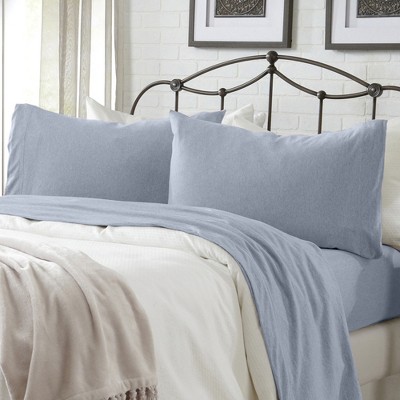 Ultra-Soft Cotton Heathered Melange Jersey Knit Sheet Set - Great Bay Home