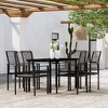 vidaXL Dining Set Black Powder-coated steel, PVC hollow rattan, glass - 55.1" table length 6 items - 2 of 4