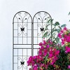 NicBex 2 Pack Metal Garden Arch Trellis 71"X19.7"Cucumber Trellis Rustproof Lattice Panels for Outside Garden, Black - 2 of 4
