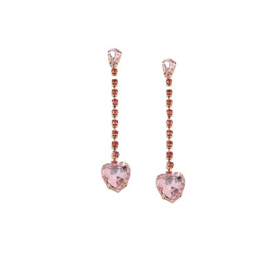 SOHI Women's Purple Sleek Drop Earrings