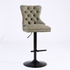 CLIHOME Set of 2 Retro PU Swivel Barstools Adjustable Seat Height, Modern Bar Stools with Backs Comfortable Tufted - 2 of 4