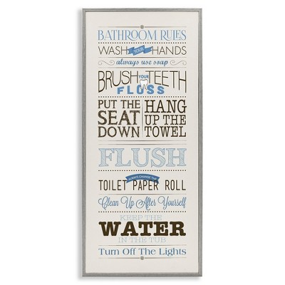 Stupell Industries Bathroom Rules Vintage List, 10" x 24"