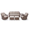 POCASSY 6PCS Outdoor Furniture Set with 6" Thick Cushion, Outdoor Sofa Couch Set with Swivel Chairs and Ottoman, Brown Wicker Patio Furniture Set - 3 of 4