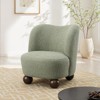 Sapphtopaz Modern Boule Accent Chair with Curve Backrest Upholstered Lounge Chair with Wooden Ball Feet Comfy Chair for Living Room, Bedroom - 2 of 4
