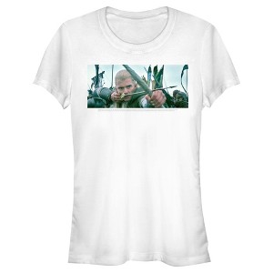 Juniors Womens Lord of the Rings Fellowship of the Ring Legolas Bow and Arrow T-Shirt - 1 of 4