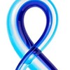 HomeRoots 12" Clear and Blue Murano Glass Modern Abstract Tabletop Sculpture - 4 of 4