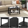 Coffee table with two levels of storage space, modern industrial farmhouse living room coffee table, easy to assemble - 3 of 4