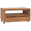 vidaXL TV Cabinet with Wheels 31.5 inches x19.7 inches x16.5 inches  Solid Teak Wood - 2 of 4