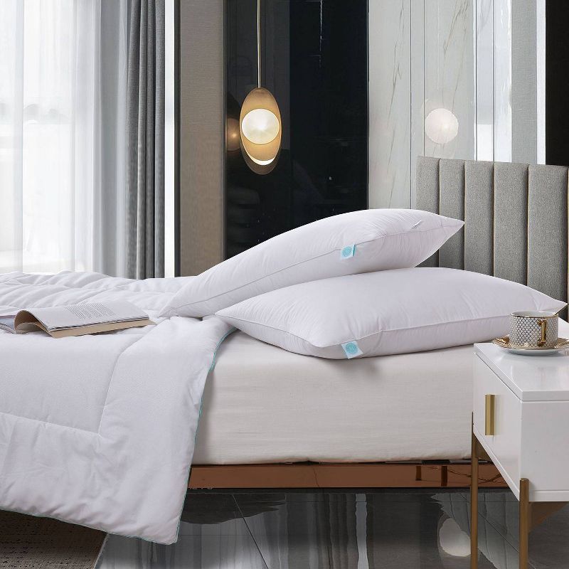 2pk Medium Firm Cotton Blend Feather Down Bed Pillow - Martha Stewart, 1 of 6