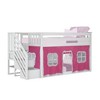 Max & Lily Twin Low Bunk Bed with Staircase and Curtains - 2 of 4