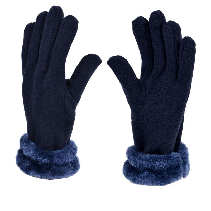 Women's Plush Faux Fur and Fleece Gloves Scarf Hat 3 Piece Winter Set, 5 of 6