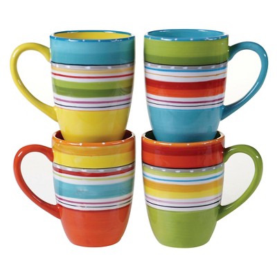 Bruntmor 16 Oz Pastel Coffee Mugs (Pack of 6), Large Size Ceramic