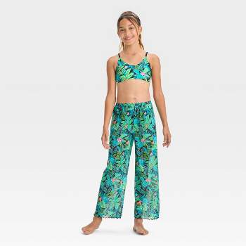 Girls' Feeling Tropical Floral Printed Bikini Set - art class™