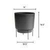 Bloem Hopson Round Resin Planter Pot with Metal Stand Indoor and Outdoor Gardening - 3 of 4