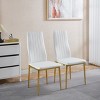 Set of 4 Modern High Back Dining Chairs with Metal Legs and PU Seats,Armless Design for Kitchen or Dining Room-The Pop Home - 3 of 4
