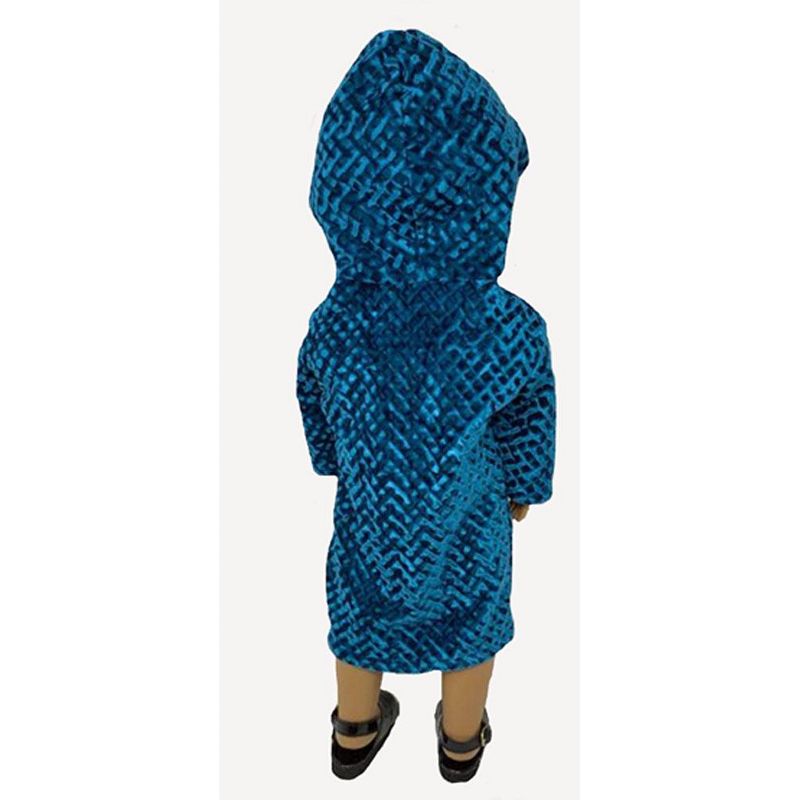 Doll Clothes Superstore Blue Texture Coat With Hood fits 18 Inch Girl Dolls, 4 of 5