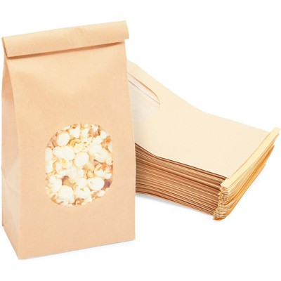 Blue Panda 60 Pack Kraft Paper Treat Bags with Tin Ties (4.7 x 2.75 x 9.6 In)