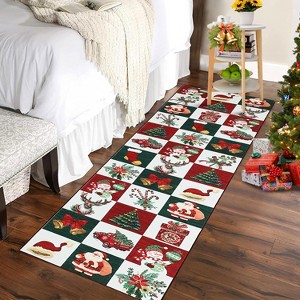 Christmas Washable 2x3 Rugs for Entryway,Bedroom Bedside Rug Xmas Style Prints Holiday Decor - 1 of 4