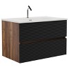 FAMYYT 30 in. Single Sink Floating Black Bath Vanity with White Ceramic Top (Assembled), DTC Soft-closing Drawer - 4 of 4