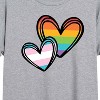 Women's - Instant Message - Rainbow And Trans Flag Hearts Oversized Graphic T-Shirt - 2 of 4