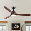 YUHAO 52 in. Indoor Modern and Farmhouse Soild Wood Blades Reversible DC Motor Ceiling Fan with Light and Remote Control - 2 of 4