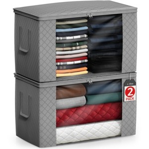 Sorbus Foldable Storage Bag Organizers, Large Clear Window & Carry Handles, Great for Clothes, Blankets, Closets, Bedrooms, and more - 1 of 4