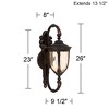 John Timberland Bellagio Vintage Rustic Outdoor Wall Light Fixture Veranda Bronze 26" Amber Hammered Glass for Post Exterior Barn Deck House Porch - 4 of 4