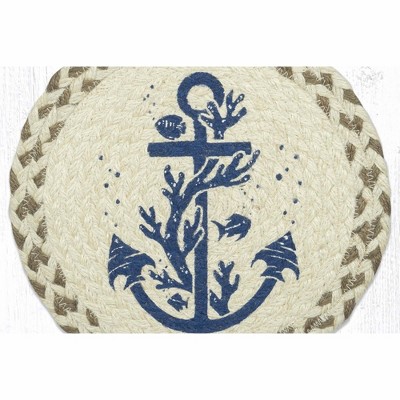 Earth Rugs Anchor Printed Round Jute Trivet - Thumbnail 5