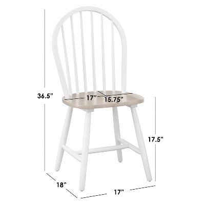 Buylateral Set of 2 Windsor Farmhouse Solid Wood Spindle Dining Chairs Black: Rubberwood, Spindle Back, Armless Design