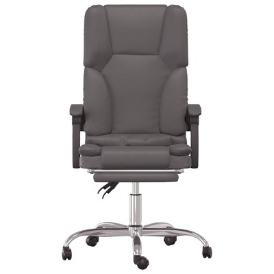 Gray Faux Leather Reclining Office Chair with Massage Function