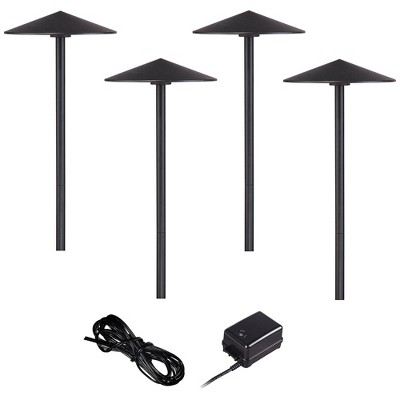 John Timberland Chesapeake Black LED Cone Path Light Landscape Kit