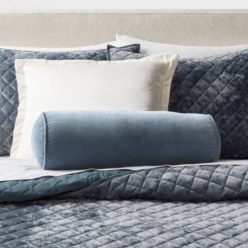 8"x22" Luxe Round Velvet Bolster Decorative Pillow - Threshold™, 3 of 6