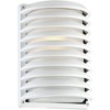 John Timberland Modern Outdoor Wall Light Fixtures Set of 2 White Grid 10" Frosted Glass for Post Exterior Barn Deck House Porch Yard Posts Patio Home - 4 of 4
