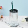 Cameo Toothbrush holder, Holds Your Toothbrushes and Toothpaste - Great Makeup Brush Holder, Non-Slip Protective Silicone Feet, Heavy Duty Glass - 2 of 4