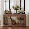 60'' Fluted Console Table with 2 Drawers & Open Shelf,Modern Veneer Sofa Table for Entryway,Living Room,Hallway-Baofuwish - 2 of 4