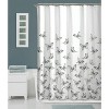 LunaLulinlk Black and White Butterfly Fabric Shower Curtain - 2 of 4
