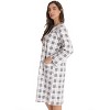 Dreamcrest Womens Snap-Front House Coat Flannel Duster Nightgown with Pockets - 2 of 3