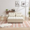Convertible 3-in-1 Corduroy Sleeper Sectional Sofa with Storage & 4 Pillows, Modular Couch Bed with Ottoman for Living Room - 4 of 4