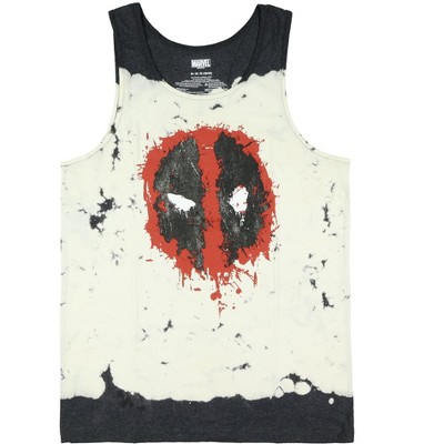 Seven Times Six Marvel Deadpool Men's Sleeveless T-Shirt Ink Splatter Tie-Dye Tank Top Multicolored