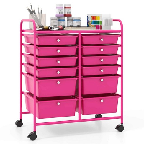 Costway 12 Drawers Rolling Cart Storage Mutlicolor Scrapbook Paper Studio Organizer Bins - image 1 of 4