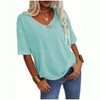 Imily Bela Women's Casual V Neck Half Sleeve Oversized T Shirt Solid Color Basic Top - 3 of 4
