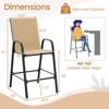 Costway 2 PCS Outdoor Bar Stools 29" Fabric Bar Height Stools with Armrests & Footrest Brown/Black/Gray/Beige/Navy - 3 of 4