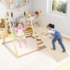 Costway 4-in-1 Indoor Jungle Gym with Baby Swing, Climber, Ladder and Resting Platform Natural/Yellow - 4 of 4