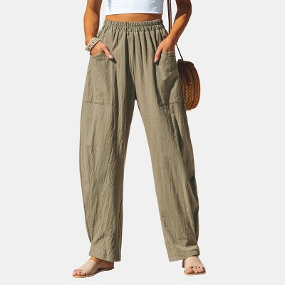 Women's Patch Pocket Tapered Leg Pants -Cupshe