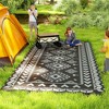 Outsunny Outdoor Patio Rug, Large Camping Carpet with Carrying Bag, Waterproof Plastic Straw, Reversible, Rhombus Patchwork - 3 of 4
